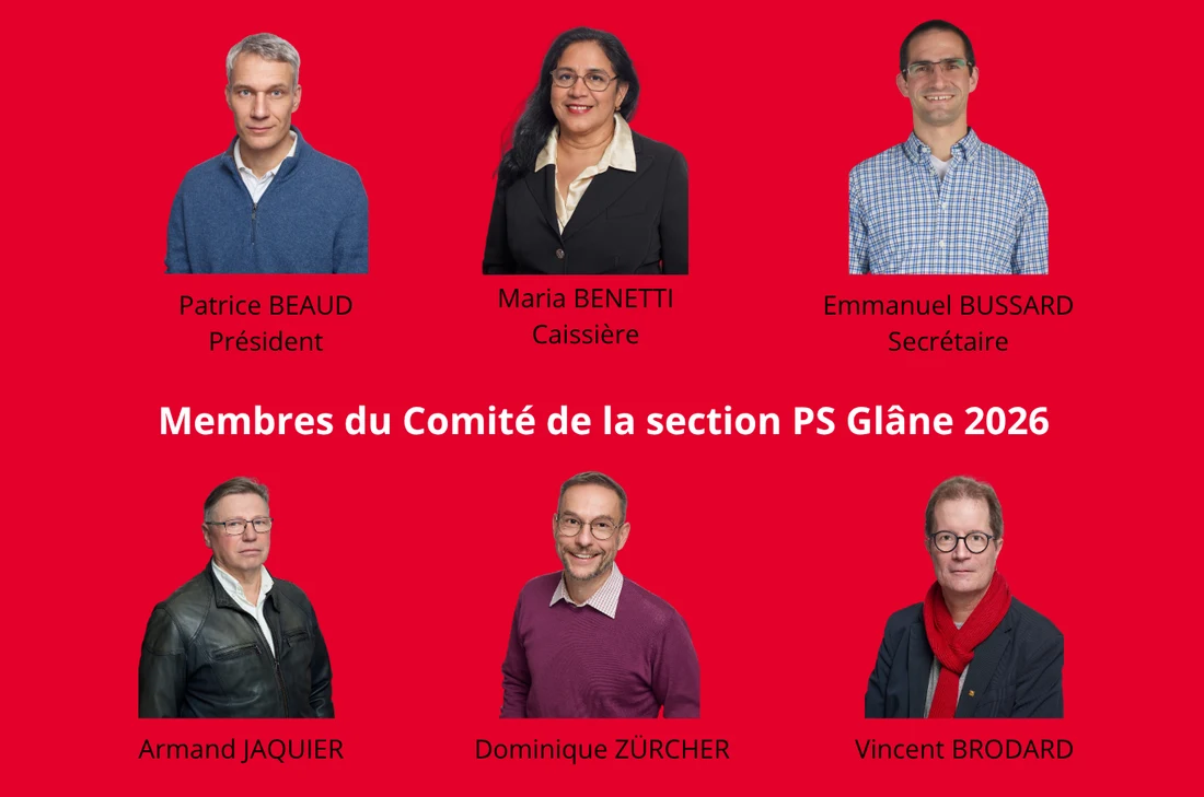 Membres du Comité de la section PS Glâne 2026